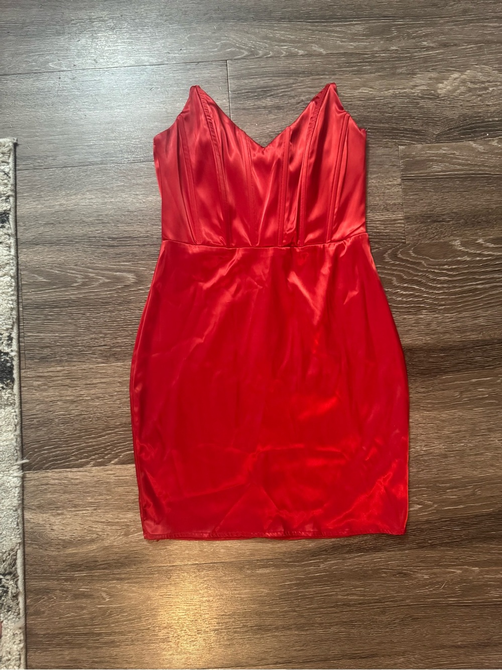 Windsor Red Satin Slip Dress